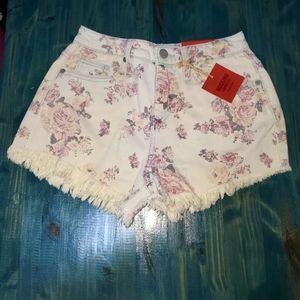 NWT MOSSIMO SUPPLY CO. High rise short shorts floral light wash NEW size 0